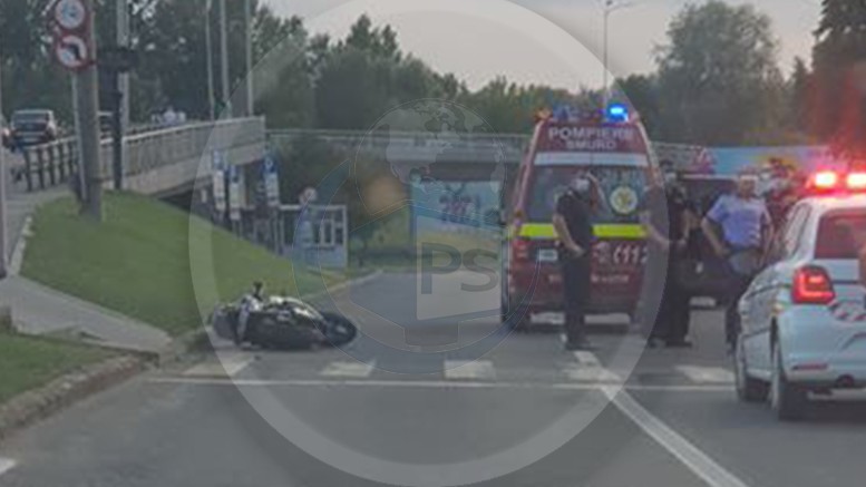 FOTO. Un minor (17 ani) s-a dat peste cap cu motocicleta în zona Podului Decebal