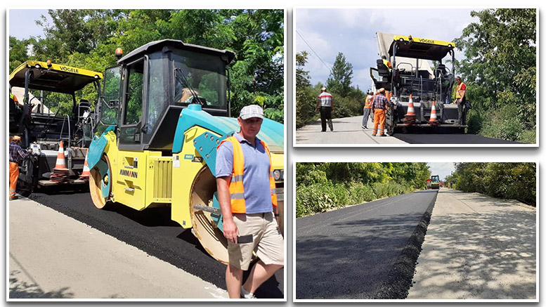 FOTO. A început asfaltarea pe cel mai "nou" drum național din județul Satu Mare