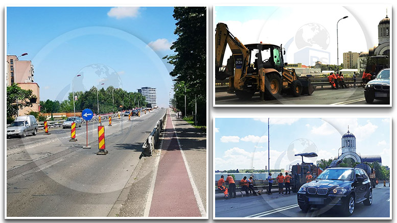 FOTOGALERIE. Atenție, șoferi! Podul Golescu, închis parțial. Se circulă doar pe două benzi