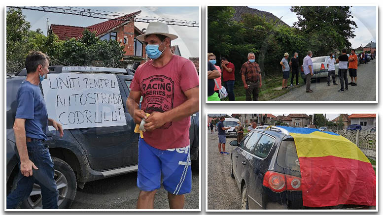 FOTO/VIDEO. Protest pe Autostrada Codrului. Convoi cu zeci de mașini, spre Satu Mare