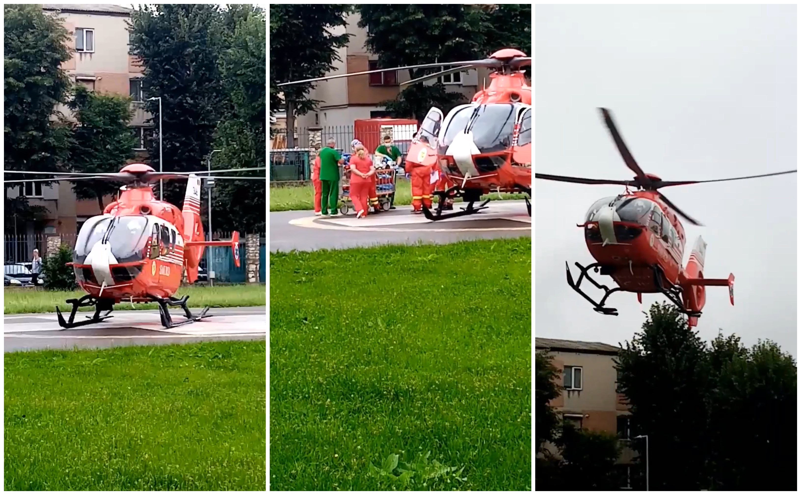 VIDEO. Sătmărean în stare gravă, transportat cu elicopterul SMURD de la Satu Mare la Cluj