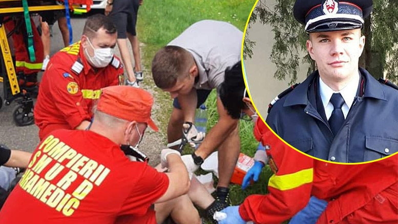 FOTO. Eroul zilei. Salvator și-n timpul liber. Sătmăreanul Ovidiu a venit în ajutorul unei femei căzute pe drum