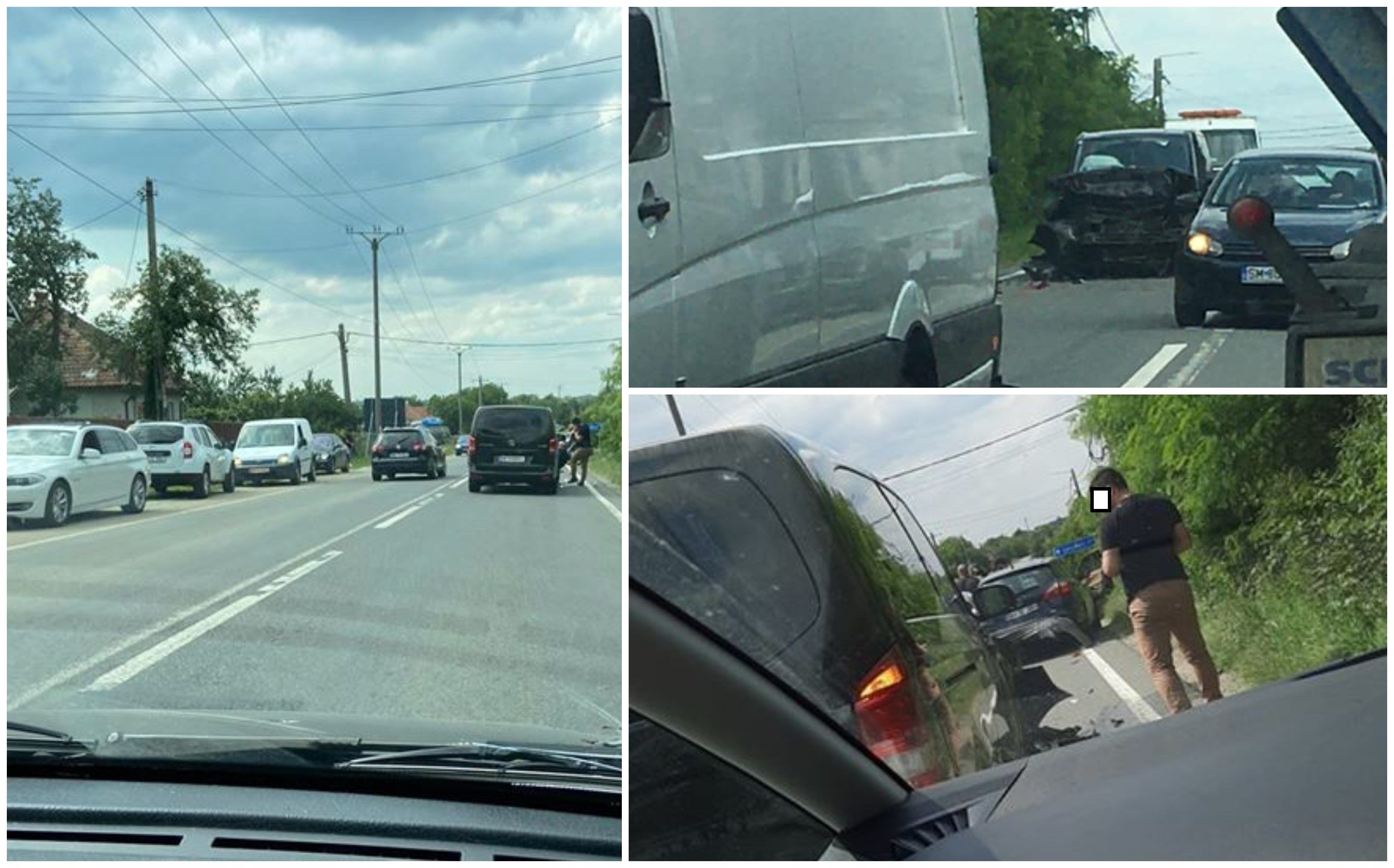 FOTOGALERIE. Accident în lanț pe DN19, între Satu Mare și Baia Mare
