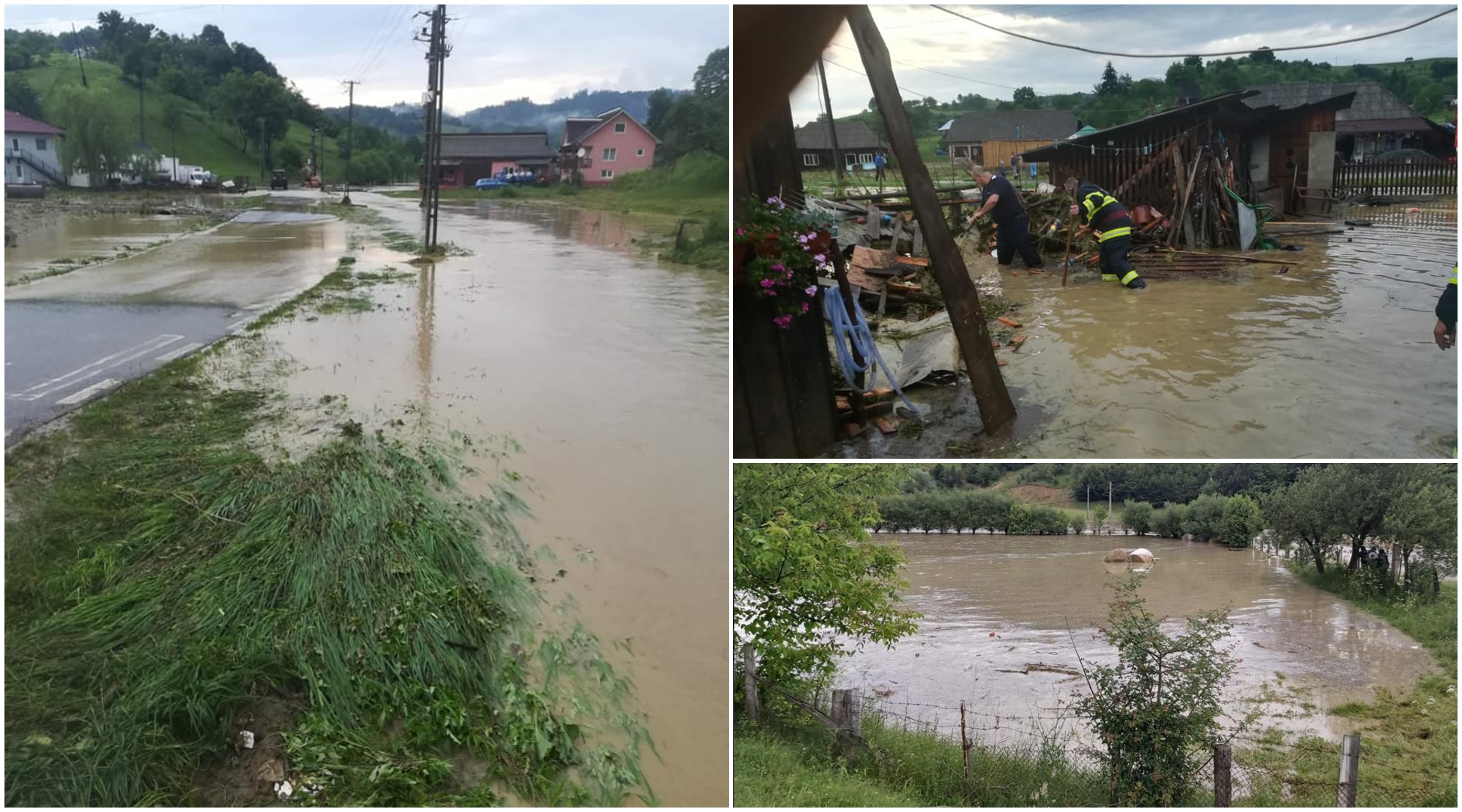 FOTO/VIDEO. Inundațiile au făcut ravagii în Maramureș. Zeci de case afectate, drumuri inundate