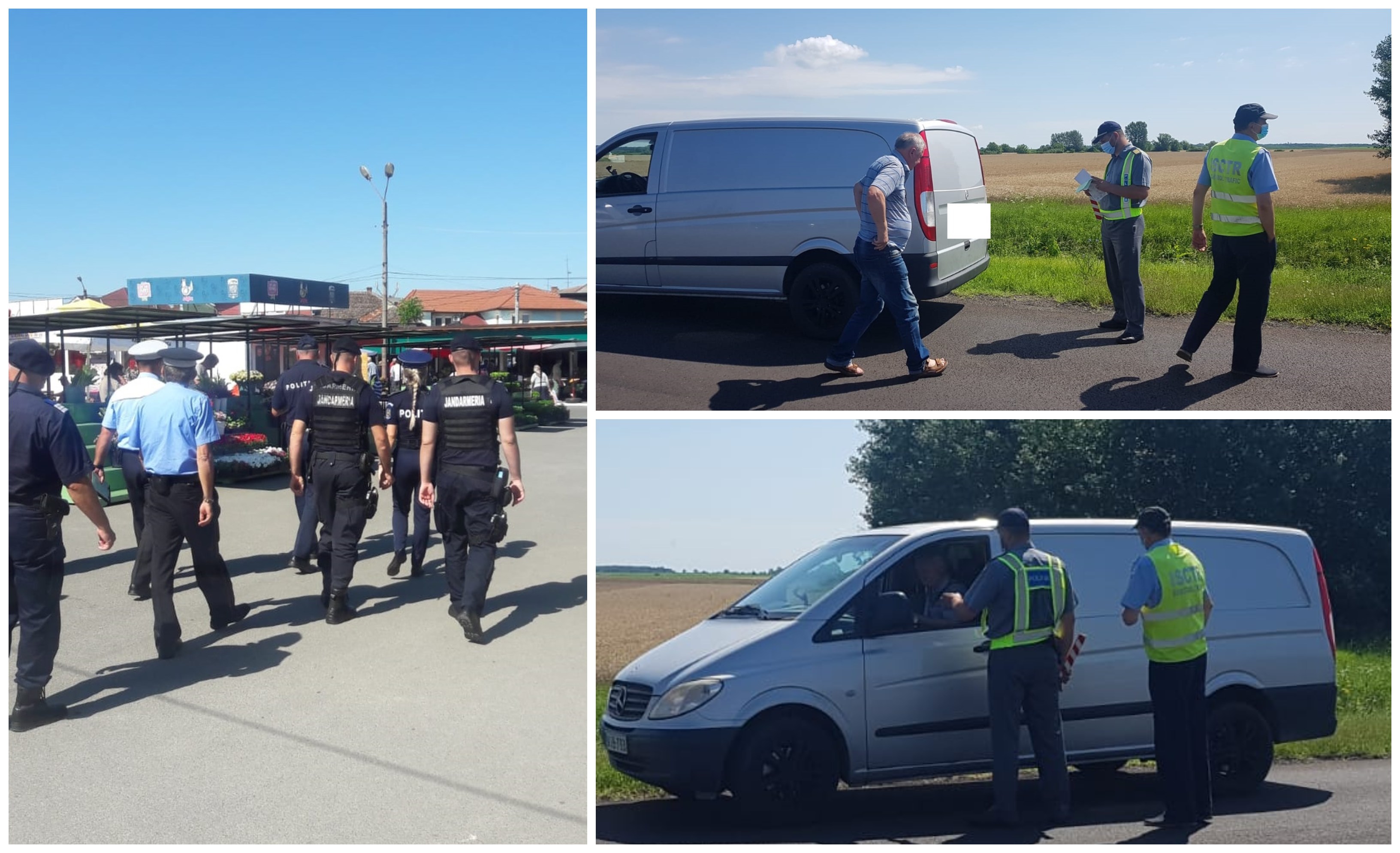 FOTOGALERIE. Poliția Satu Mare a decins în piețe, la terase și între navetiști