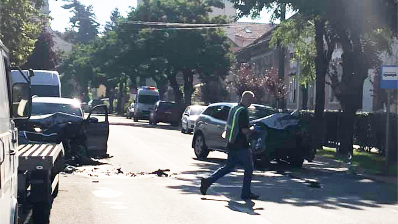 FOTO. Accident în lanț, cu victime, provocat de o șoferiță în municipiul Satu Mare