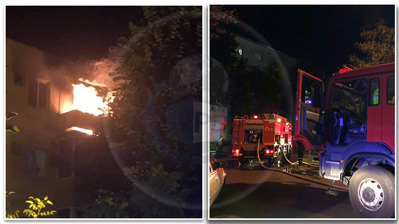 FOTO/VIDEO. Panică în Micro 16. Incendiu la un apartament. Intervenție de amploare a pompierilor