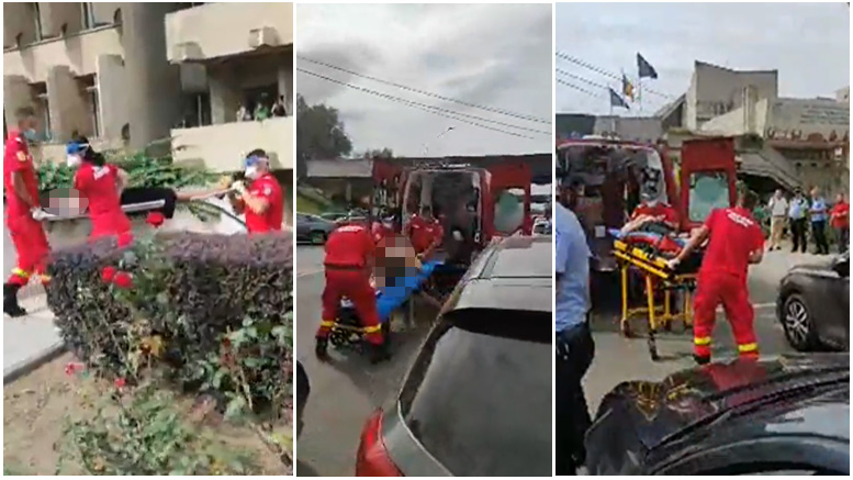 FOTO/VIDEO. Tânăra (21 de ani) care s-ar fi aruncat de pe Palatul Administrativ Satu Mare, în stare critică la Urgență