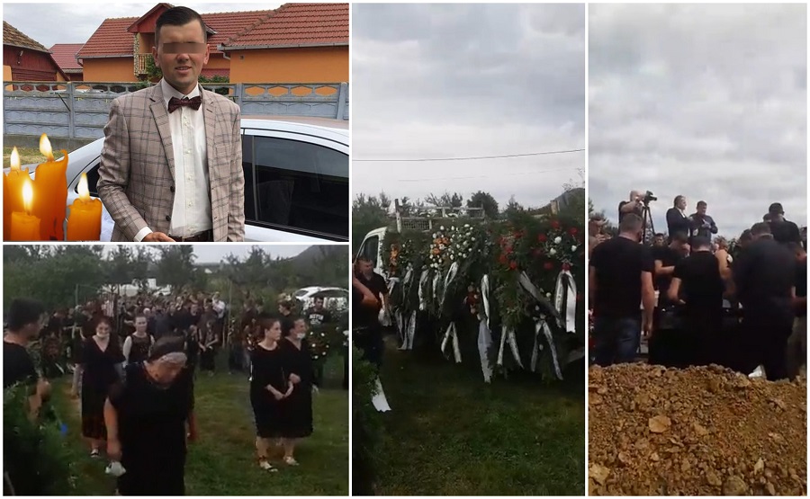 FOTO/VIDEO. Beniamin, tânărul ucis în centrul Sătmarului, condus astăzi pe ultimul drum