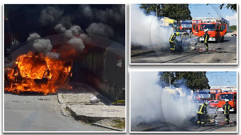 FOTO. Kigyulladt egy autó a Károlyi úton