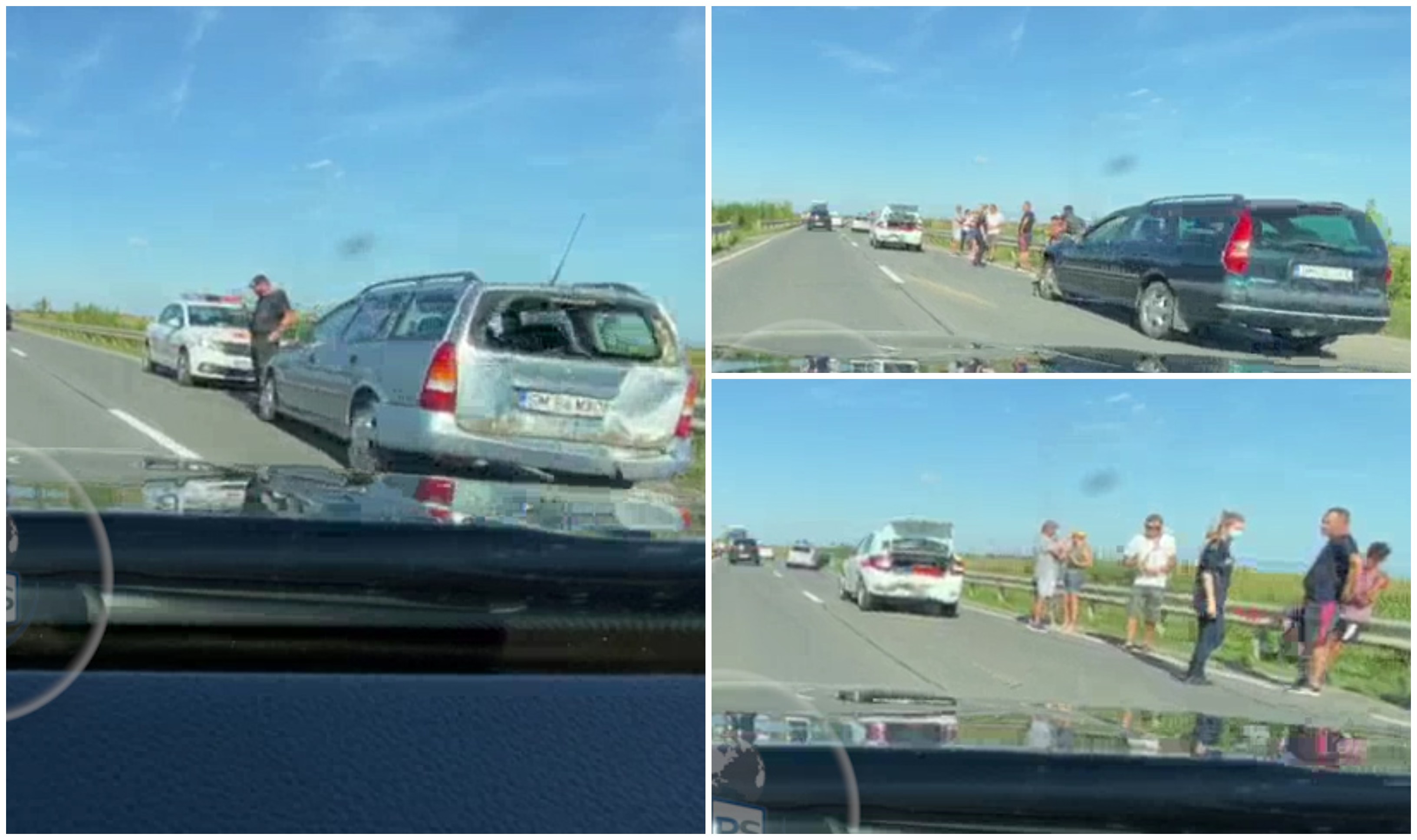 FOTO/VIDEO. Accident în lanț pe DN19, între Doba și Decebal. O persoană a fost rănită