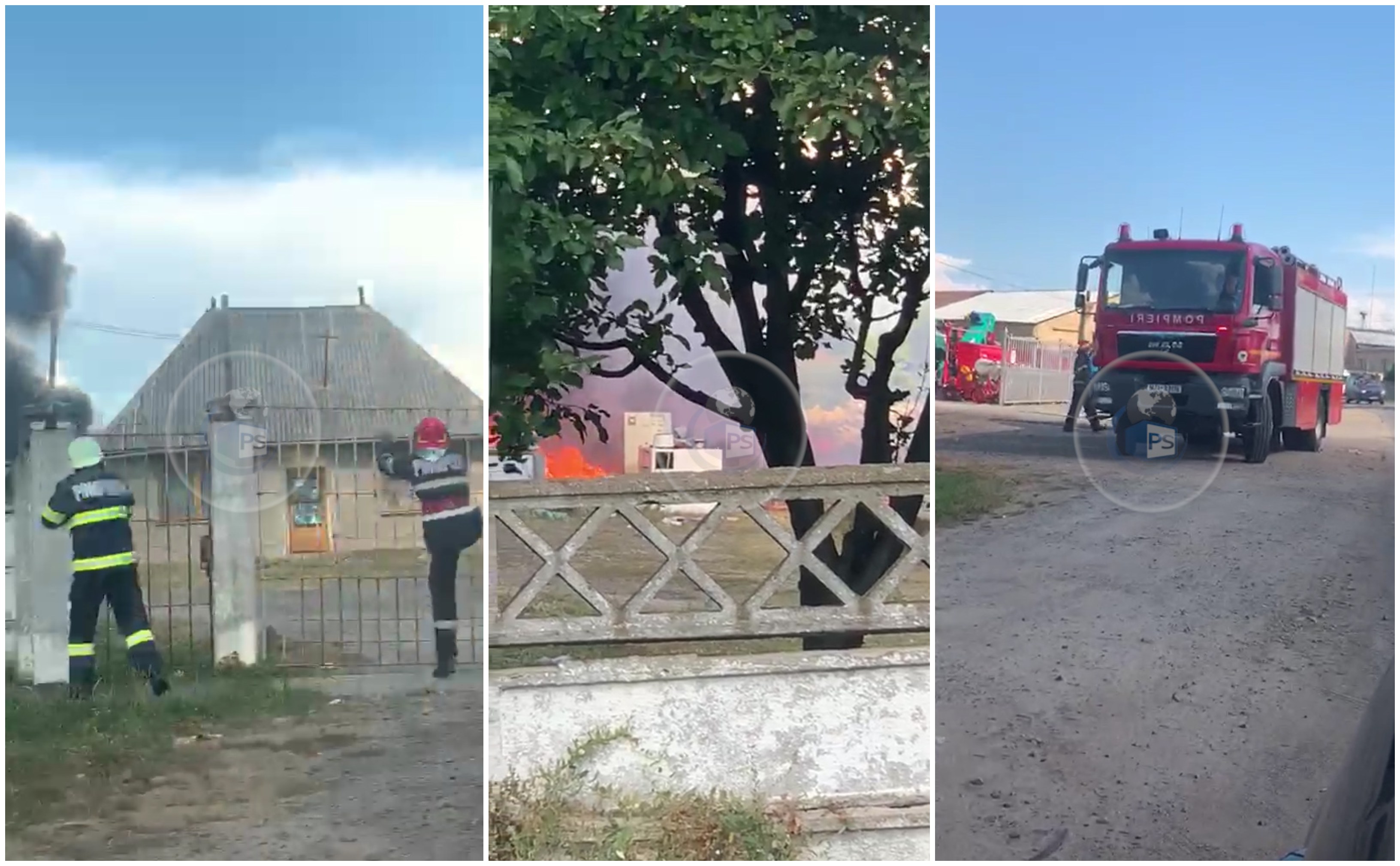 FOTO/VIDEO. Incendiu la un depozit din Carei, provocat de un inconștient