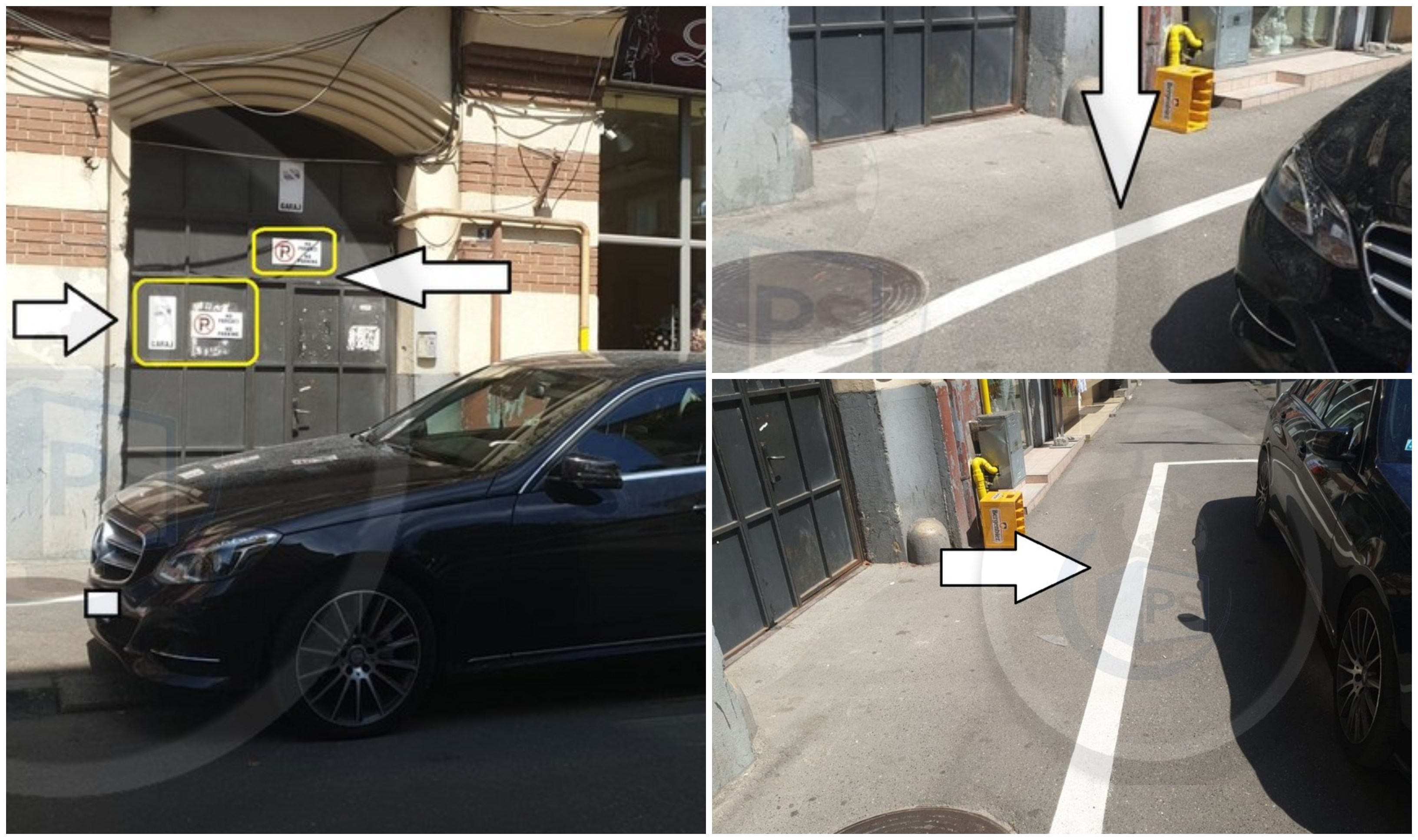 FOTO. Un serviciu al Primăriei își bate joc de sătmăreni. Blochează intrările în curți prin marcaje ilegale