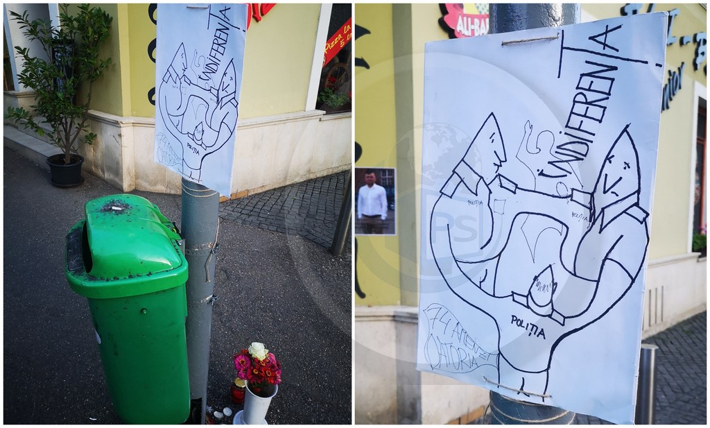 FOTO/VIDEO. Protest împotriva Poliției în centrul Sătmarului, după uciderea lui Beniamin O.