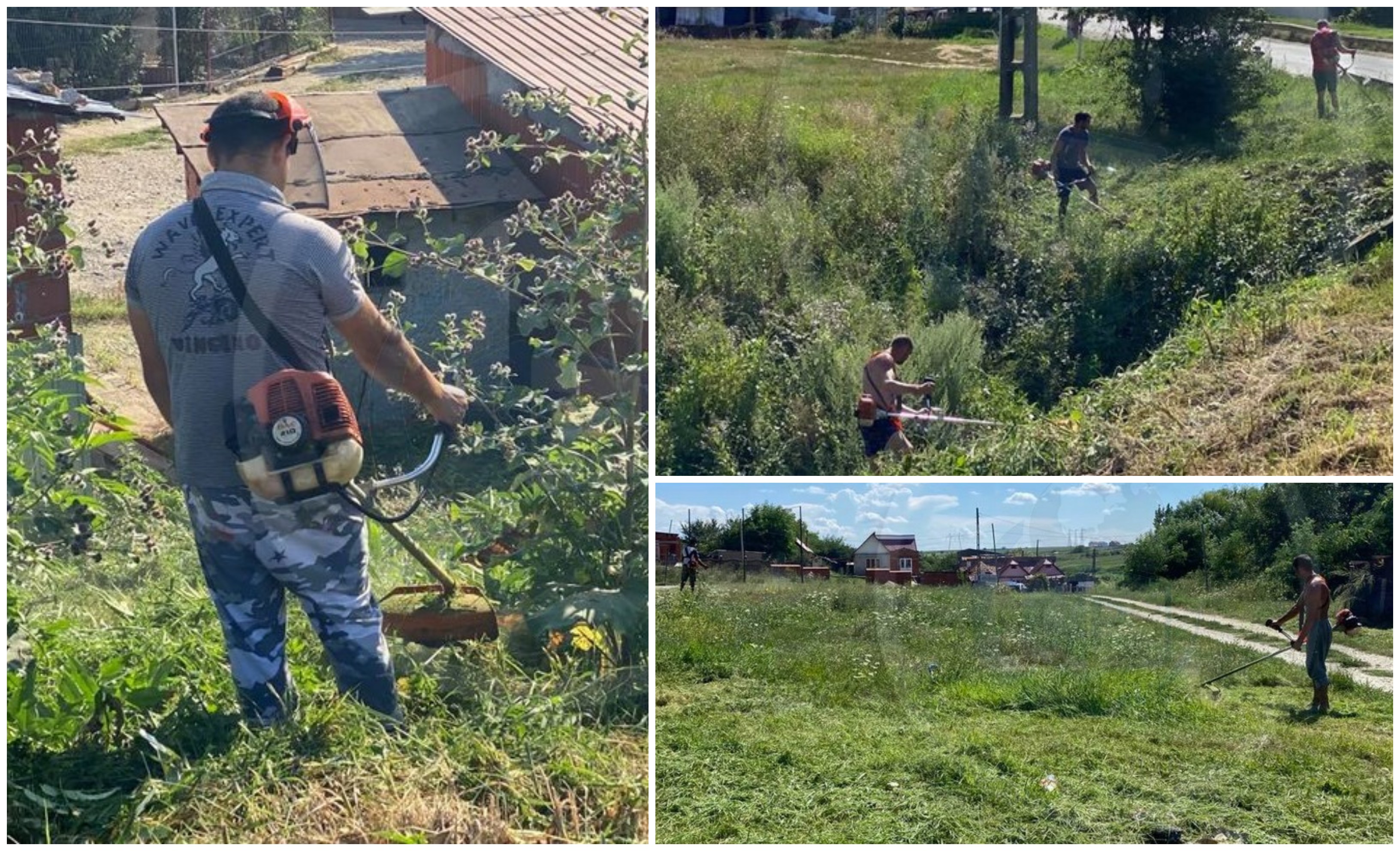 FOTOGALERIE. Sătui de cum arată cartierul, rromii din Tășnad s-au mobilizat. Curățenie generală!