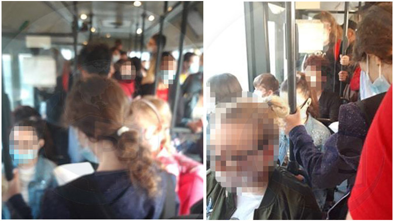 FOTO. Distanțare inexistentă pe mijloacele de transport în comun. Controalele se lasă așteptate