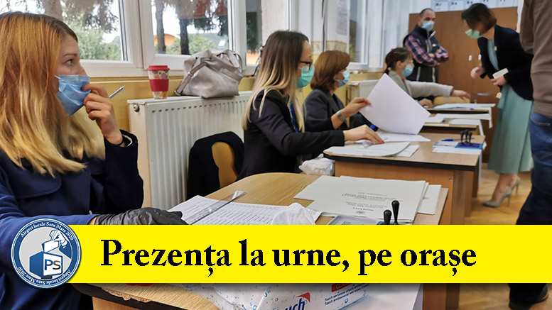 Prezența la vot, în principalele localități din județul Satu Mare