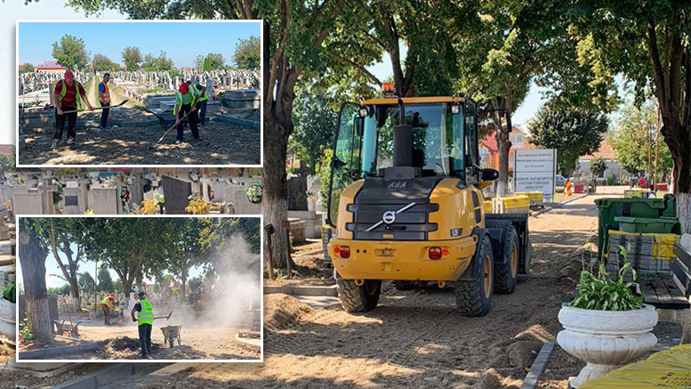 FOTO. Reabilitări în cimitirul de pe strada Amațului. Se modernizează aleile