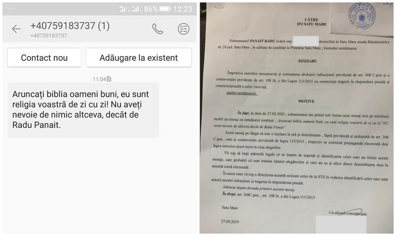 USR Satu Mare, plângere la Poliție. Discreditare ordinară a candidatului Radu Panait
