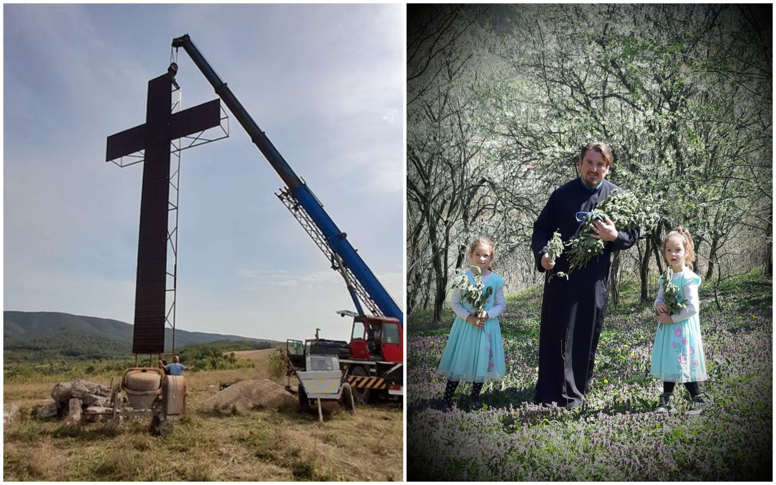 FOTOGALERIE. Cruce uriașă, ridicată de un preot în județul Satu Mare! Se vede de la zeci de km depărtare