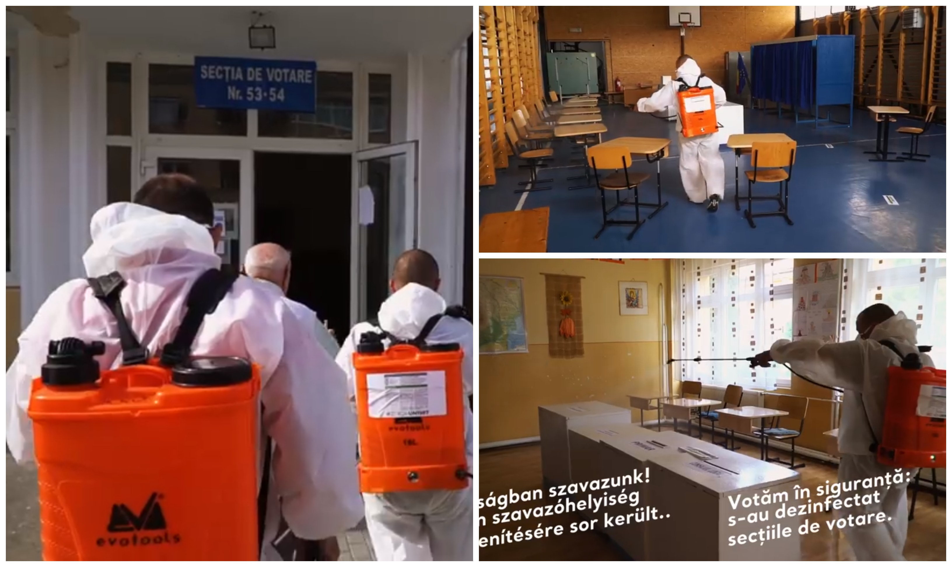 FOTOGALERIE. Dezinfecție masivă în secțiile de votare din municipiul Satu Mare. Haideți cu toții la urne!