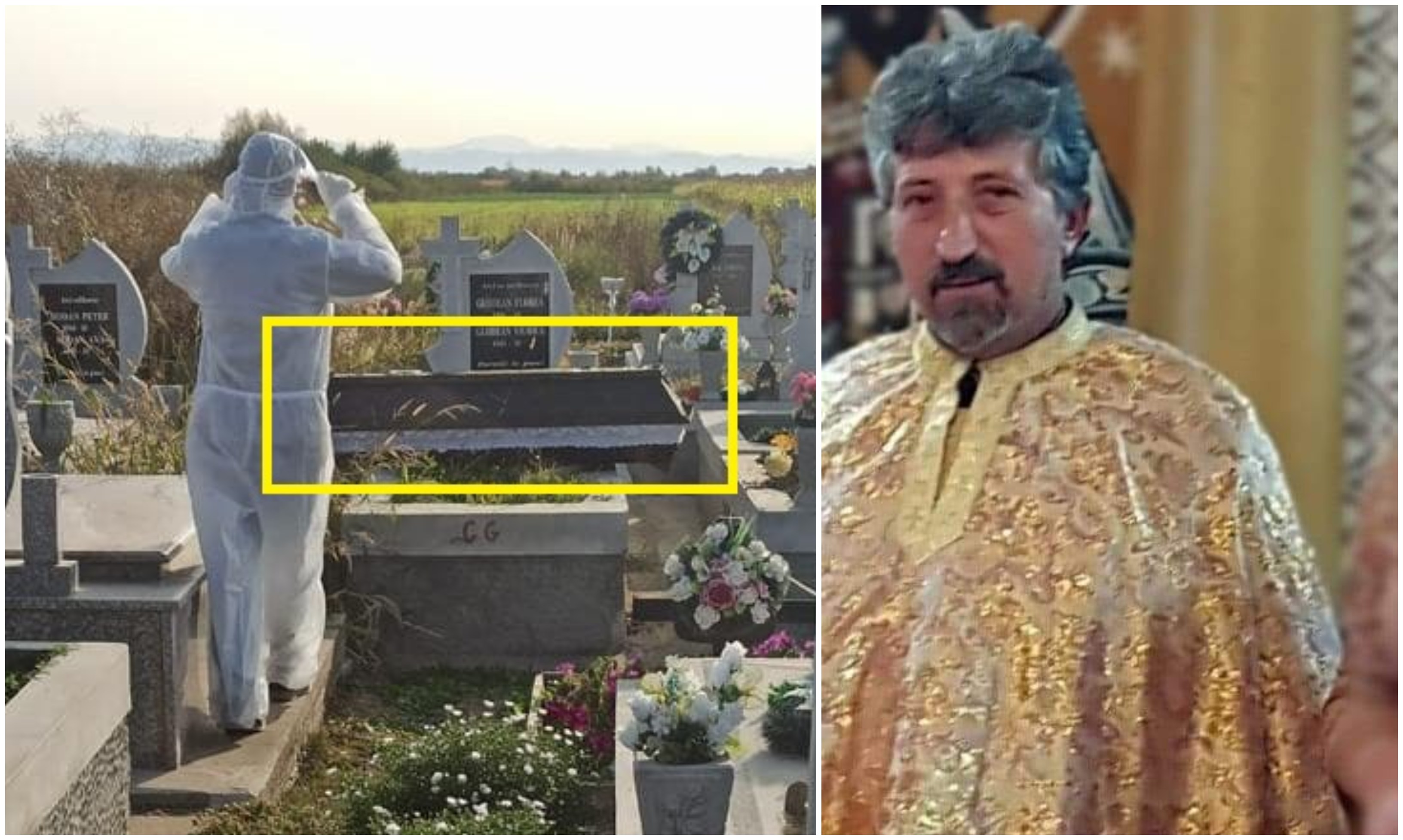 FOTOGALERIE. Preotul înmormântat din greșeală de altă familie a fost exhumat. Familia, revoltată!