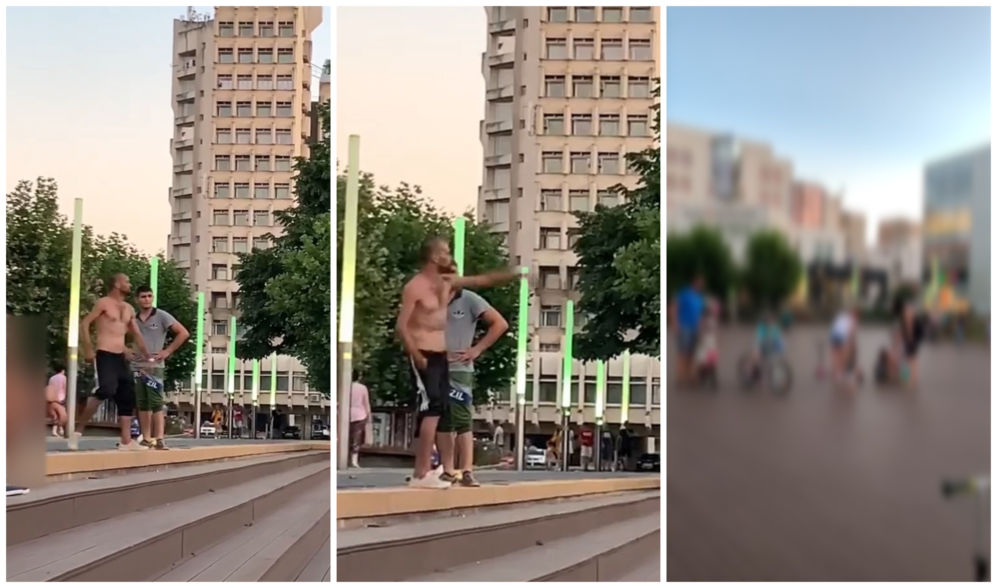 VIDEO. Un individ terorizează copii și părinți în centrul Sătmarului. Speriați, aceștia se retrag