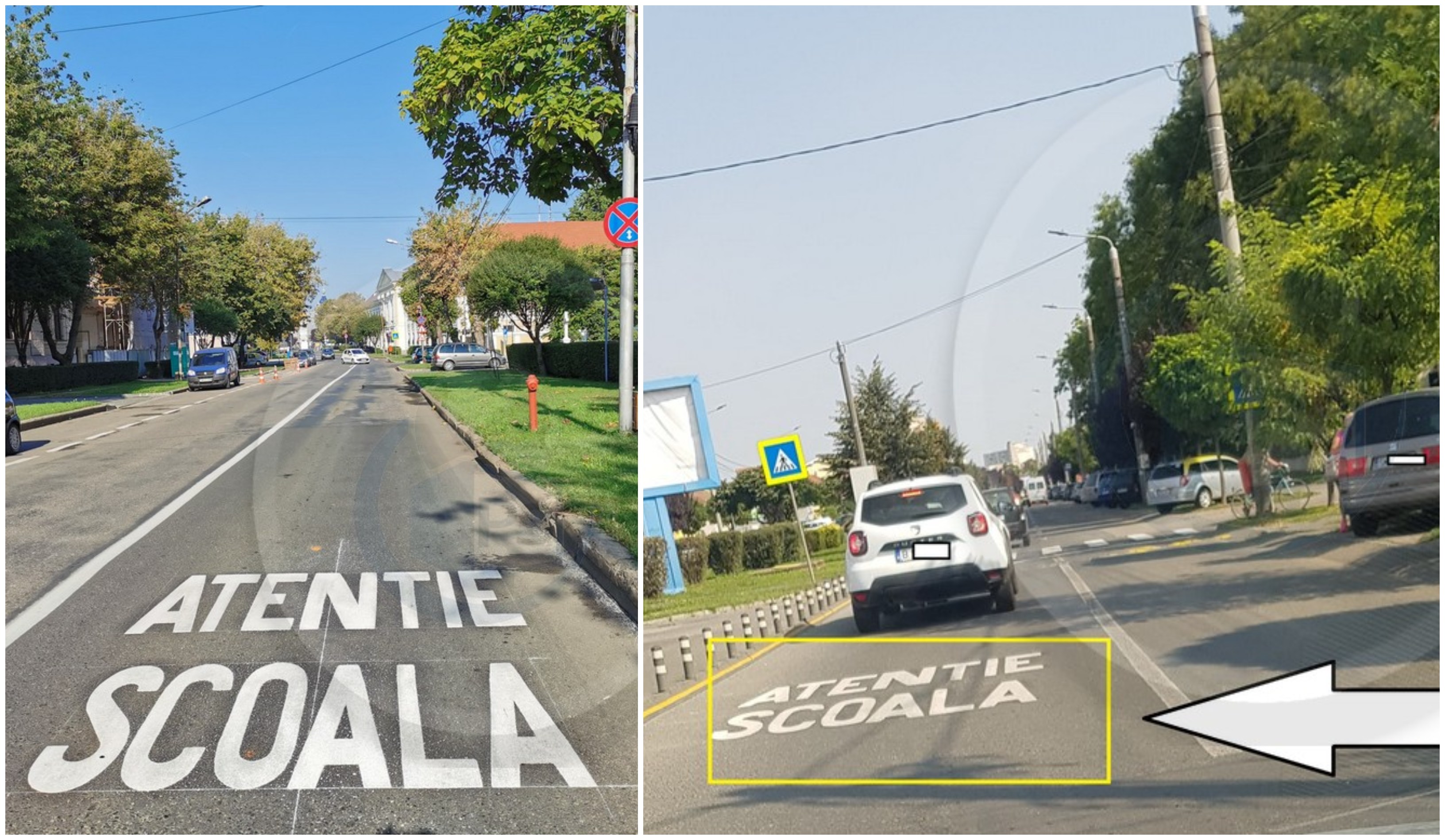 FOTO. Noi marcaje rutiere în zona școlilor din municipiul Satu Mare. Avertisment pentru șoferi