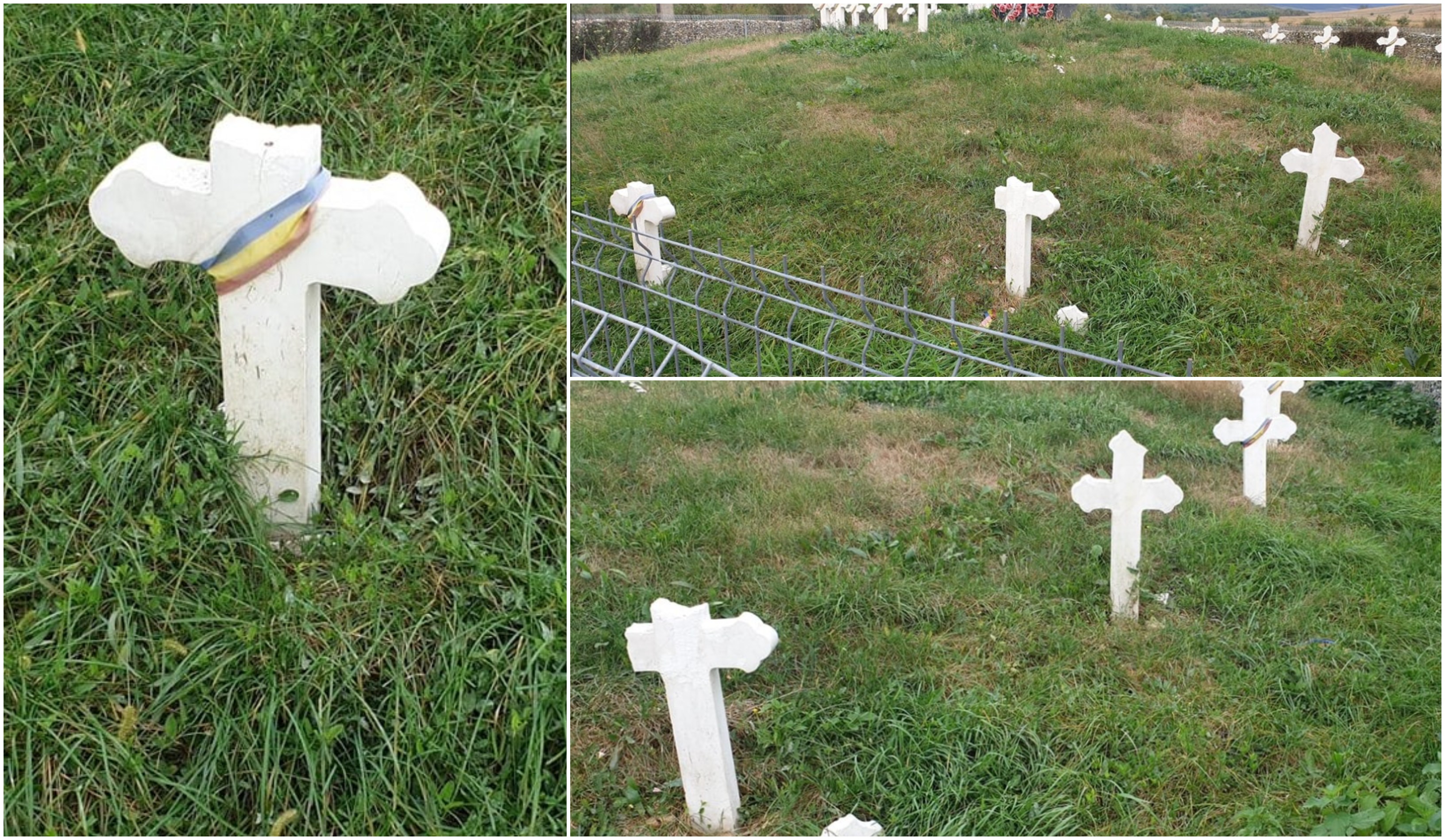 FOTOGALERIE. Crucile eroilor români, vandalizate în județul Satu Mare