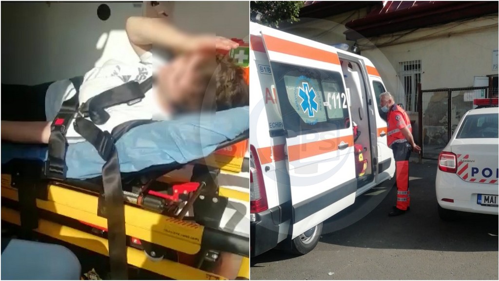 FOTO/VIDEO. Bolnavă psihic și violentă, refuzată la Spitalul Județean. Lăsată în fața Psihiatriei