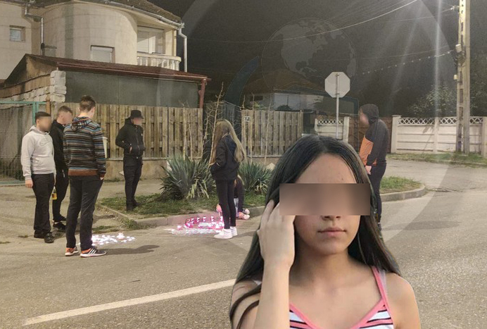 FOTO. Flori, lumânări și lacrimi pentru Karina. Fetița decedată în accidentul tragic din Satu Mare