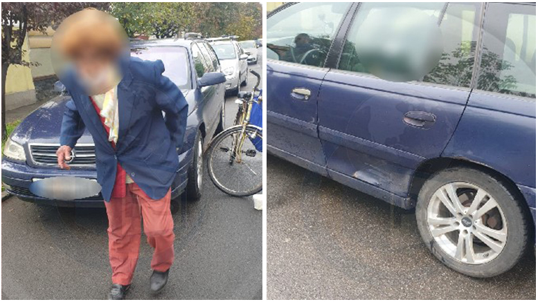 FOTO. Accident în municipiul Satu Mare. Biciclistă, lovită de portiera unei mașini