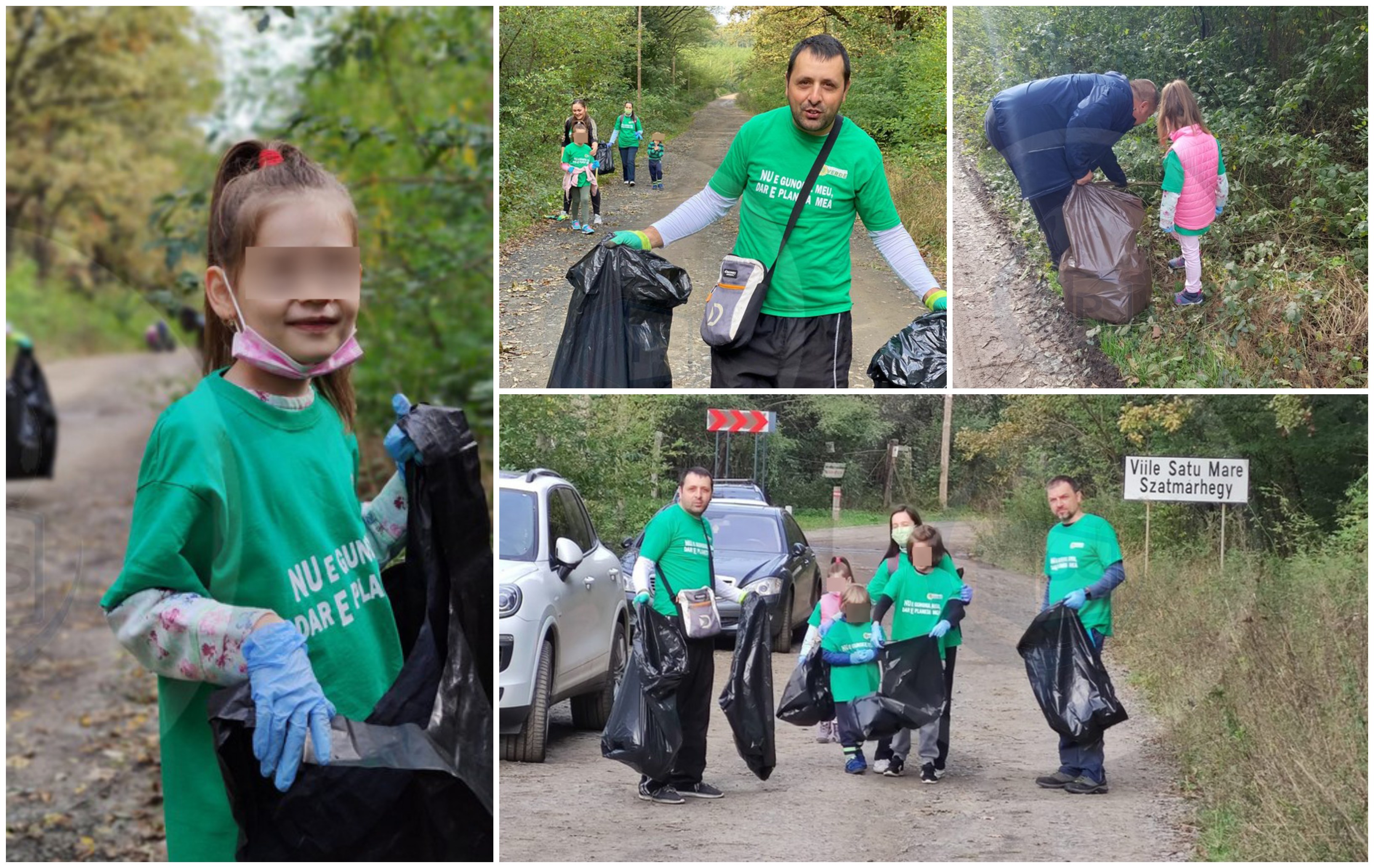 FOTO. Părinți și copii s-au mobilizat pentru a strânge deșeurile din natură, în județul Satu Mare