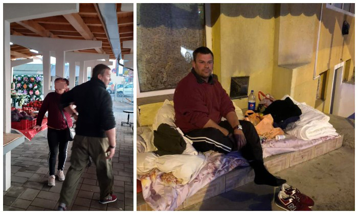 FOTO. De neînțeles! Un tânăr cu handicap preferă să doarmă sub cerul liber, în Satu Mare