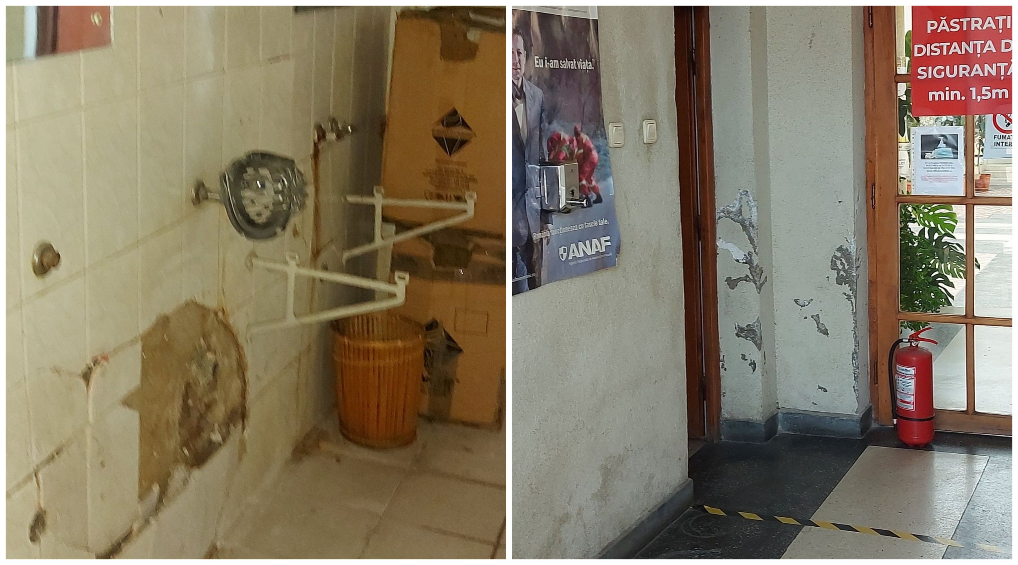 FOTO. La Vama din Satu Mare se aruncă apa cu găleata în WC. Rușinos! Jenant!