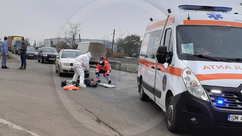 FOTOGALERIE. Accident foarte grav pe Drumul Careiului. Bărbat lovit în plin de o mașină