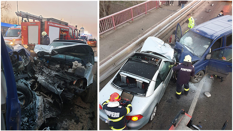 FOTO. Dosar penal în cazul accidentului de pe Podul Golescu. Ce spun polițiștii sătmăreni