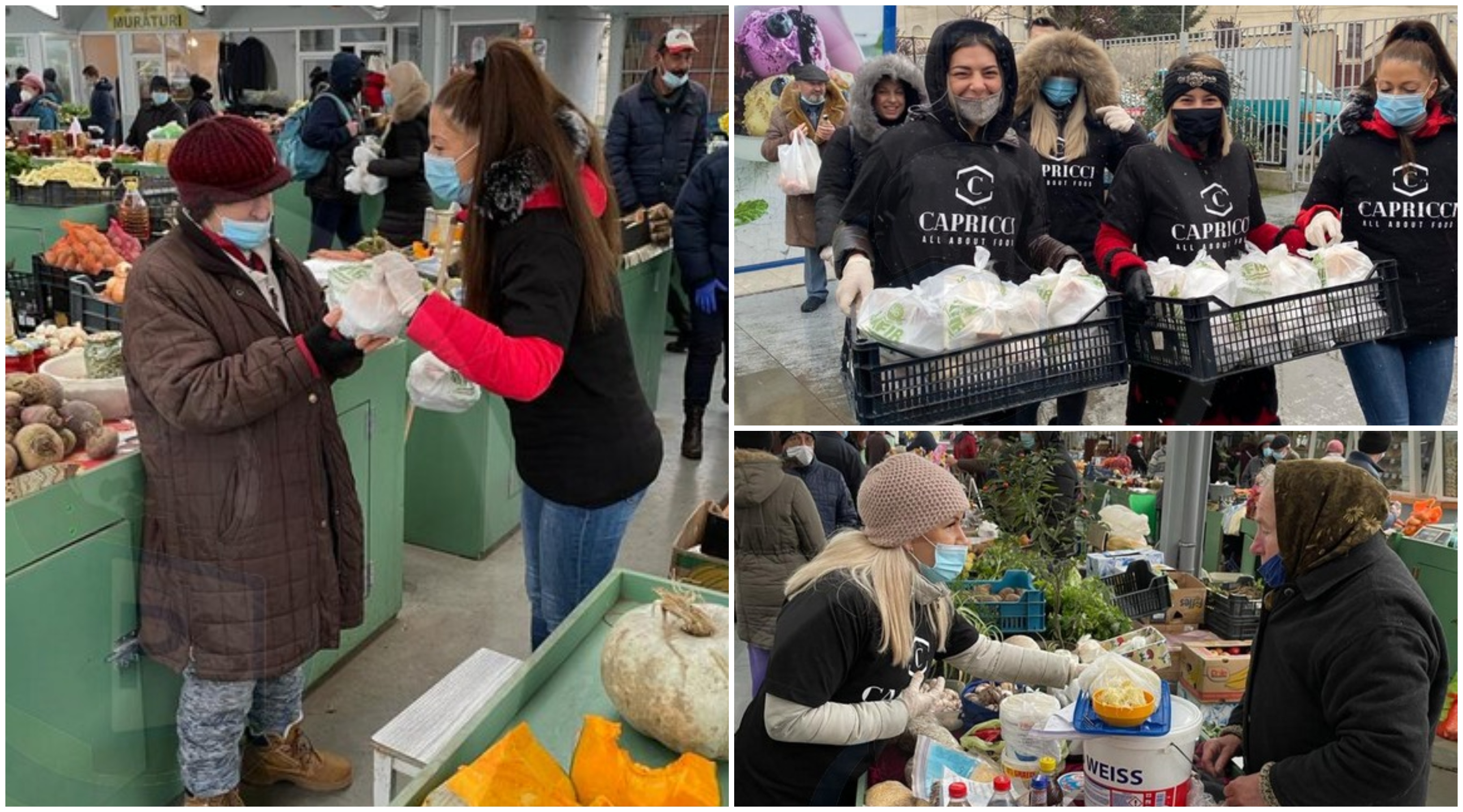 FOTO. Tinerii împart mâncare caldă pentru producătorii din piețe, în semn de recunoștință