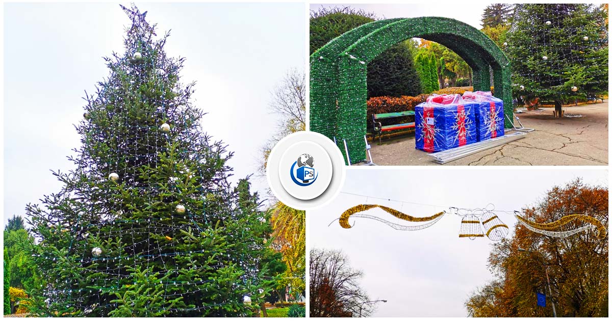 FOTOGALERIE. Municipiul Satu Mare "se îmbracă" de Crăciun. Bradul a fost împodobit