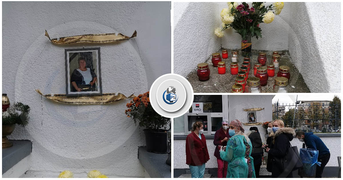 FOTO. Flori și lumânări în memoria asistentei din Satu Mare, decedate de COVID-19