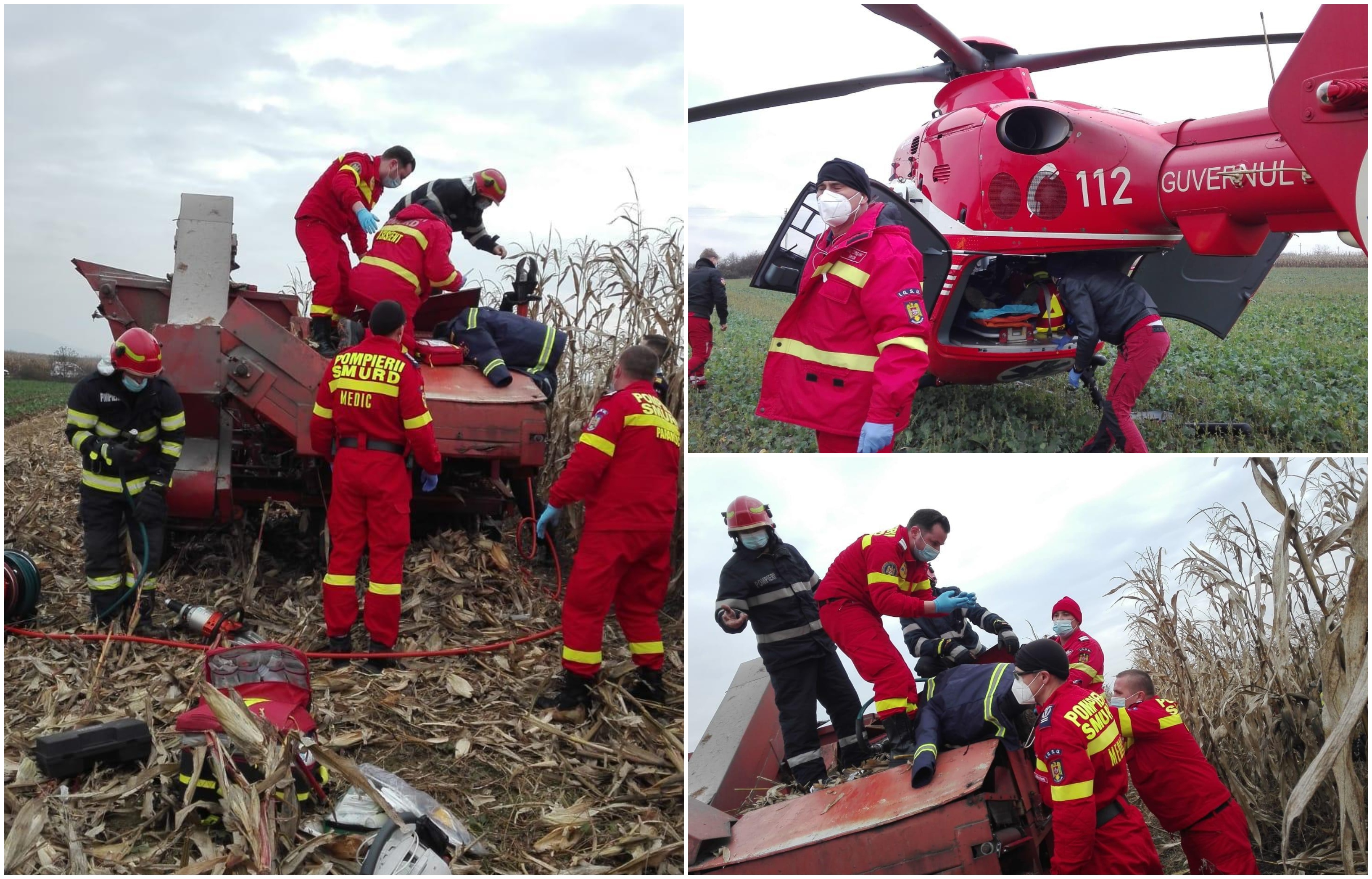 FOTO. Accident grav în județul Satu Mare. Victima, preluată de elicopterul SMURD