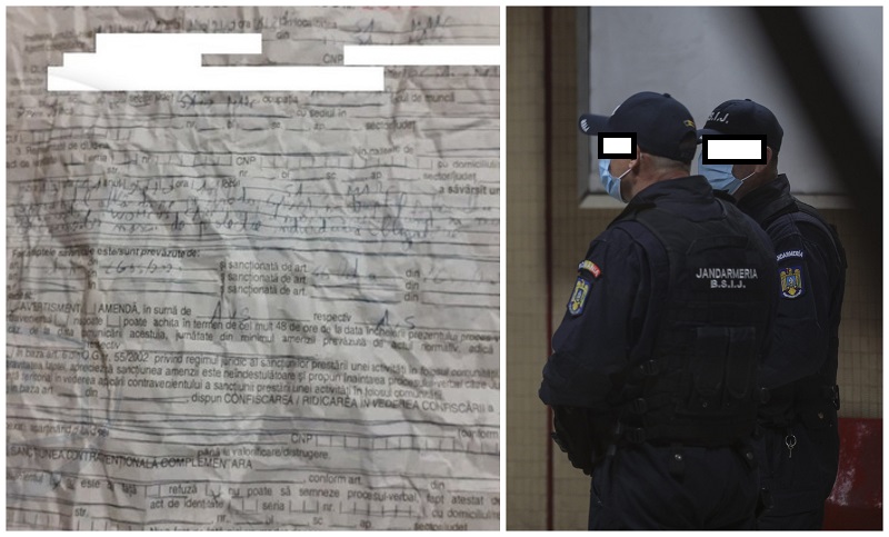 FOTO. Mămică revoltată. Un jandarm i-a sancționat fiul pentru că și-a suflat nasul, îndepărtându-și masca