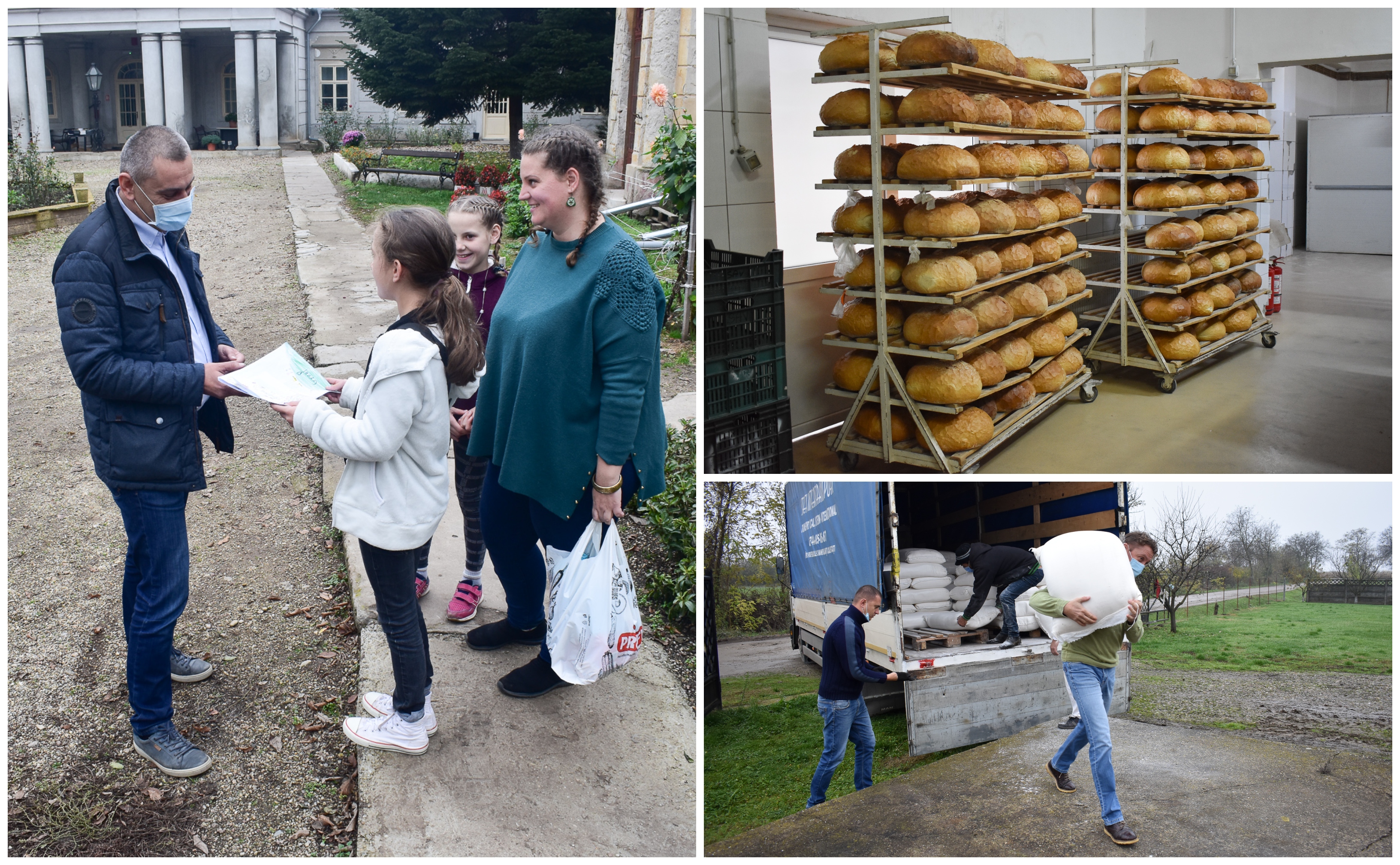 FOTO. Tone de pâine gratuită pentru copiii orfani! Donație a fermierilor din Satu Mare