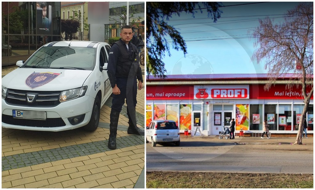 FOTO. Spargere la supermarket-ul Profi de pe b-dul Cloșca. Hoțul, prins de agentul de securitate