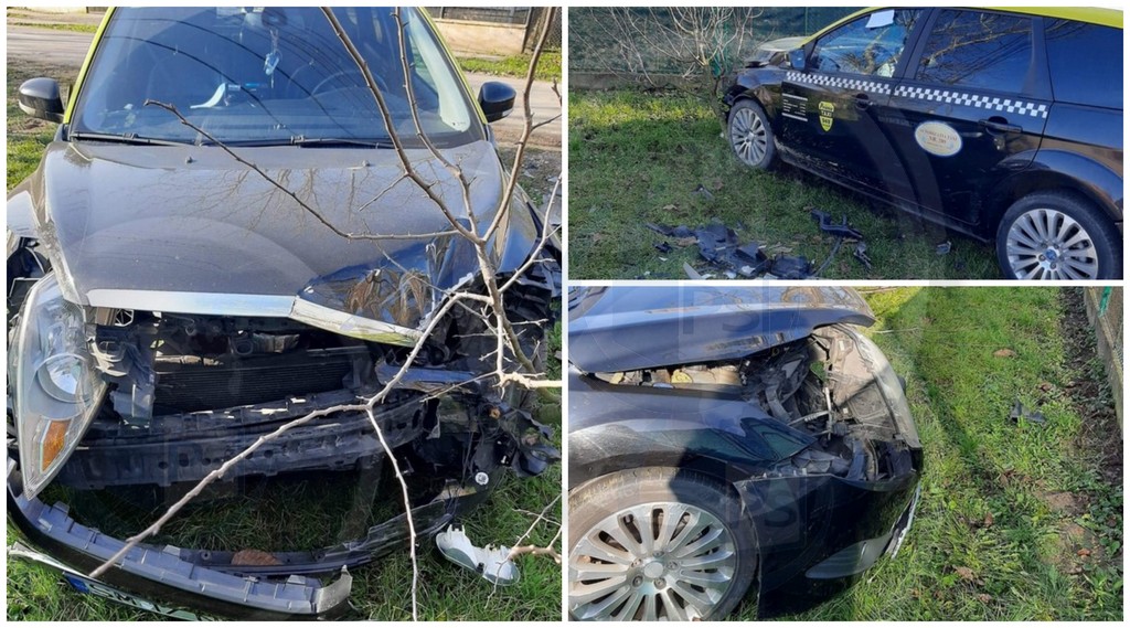 FOTOGALERIE. Taximetru distrus de un alt taximetrist. Păgubitul, supărat că Poliția i-a spus ”pa”