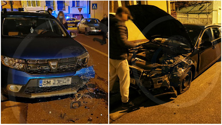 FOTOGALERIE. Accident în lanț în municipiul Satu Mare. Patru mașini distruse