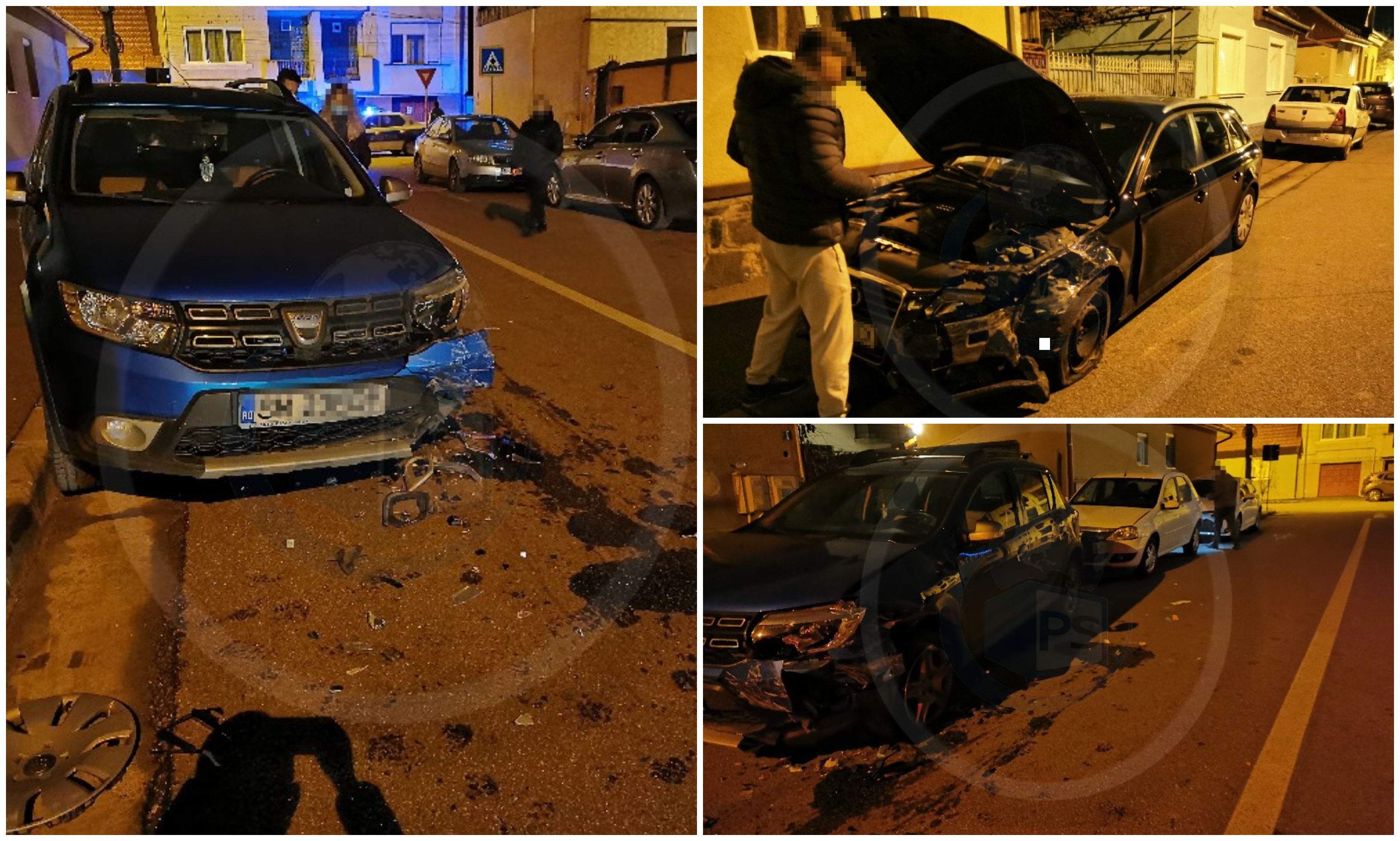 FOTOGALERIE. Un șofer beat a distrus cu mașina tot ce i-a ieșit în cale: patru vehicule avariate