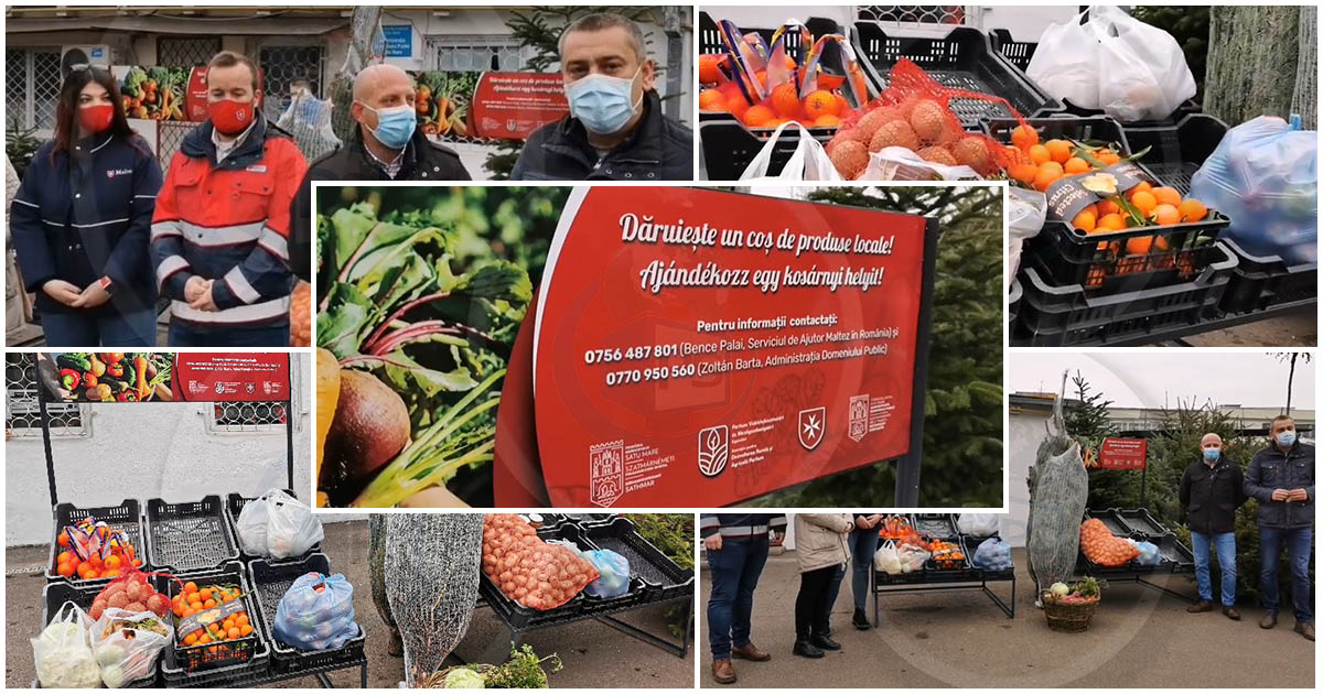 FOTO/VIDEO. Premieră în țară. Puncte de colectare a alimentelor în piețe sătmărene, pentru oamenii nevoiași