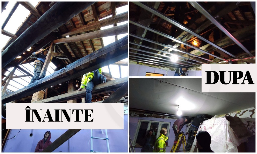 FOTO/VIDEO. Casă distrusă de flăcări, reabilitată gratuit în doar o zi de o firmă, în județul Satu Mare