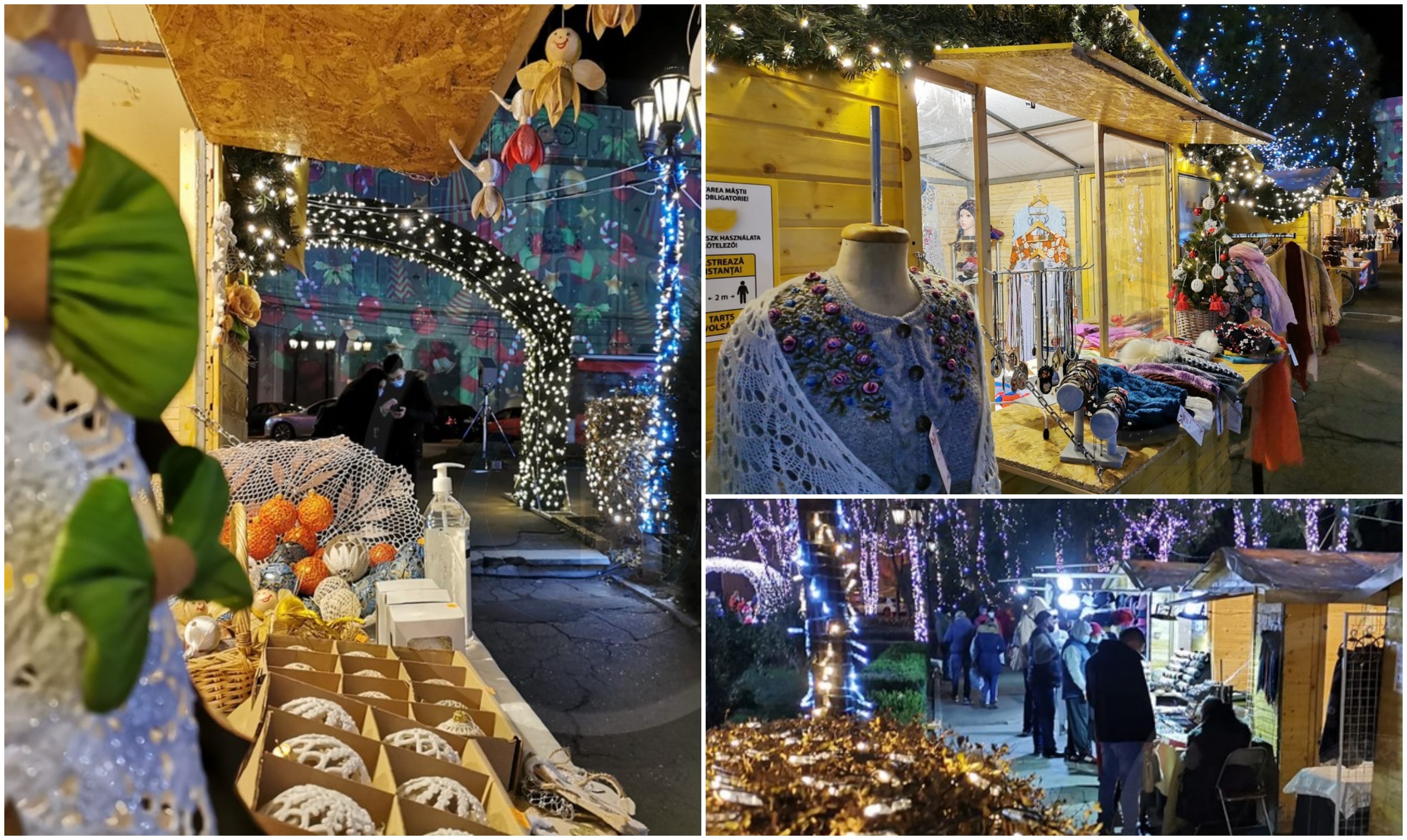 FOTO/VIDEO. Târg de Crăciun plin de lumină în centrul municipiului Satu Mare. Ca și în marile orașe